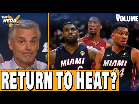 Could LeBron James RETURN TO HEAT w/ Giannis & Bam Adebayo? | Colin Cowherd: HERD NBA